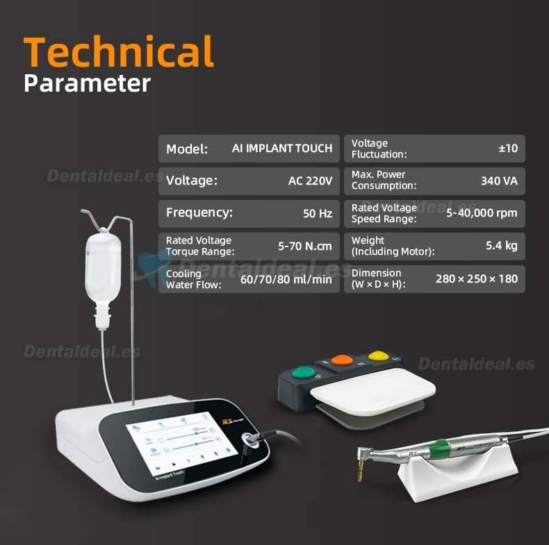 Pluspower®Ai Touch Sistema de cirugía de implante motor sin escobillas dental con contraángulo 20:1